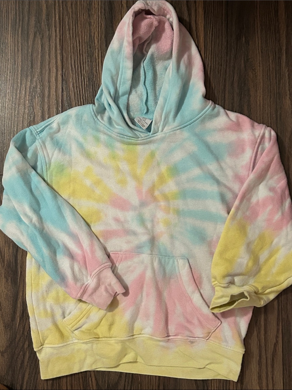 Kids Tie-Dye Pastel Hoodie Sweatshirt - Multicolor
